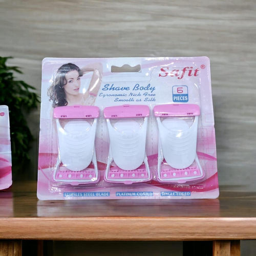 6 Pcs Pink White Face Razor Smooth Hair Free Skin