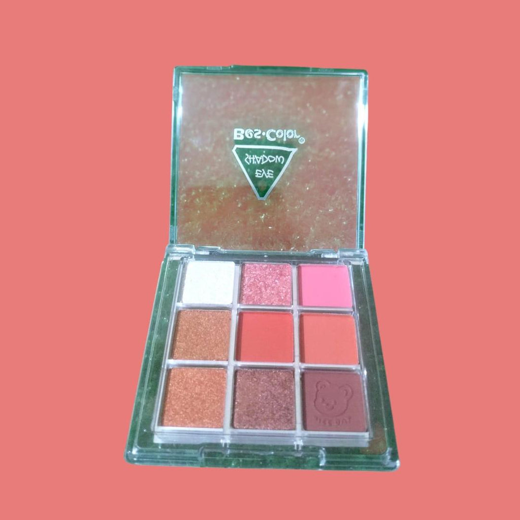 Matte & Glitter Eyeshadow Palette 9 Shades Bear Logo