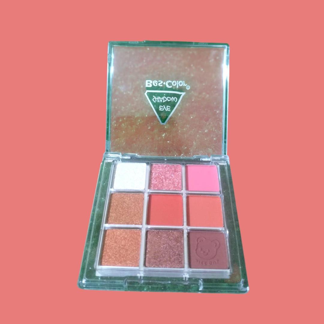 Matte & Glitter Eyeshadow Palette 9 Shades Bear Logo