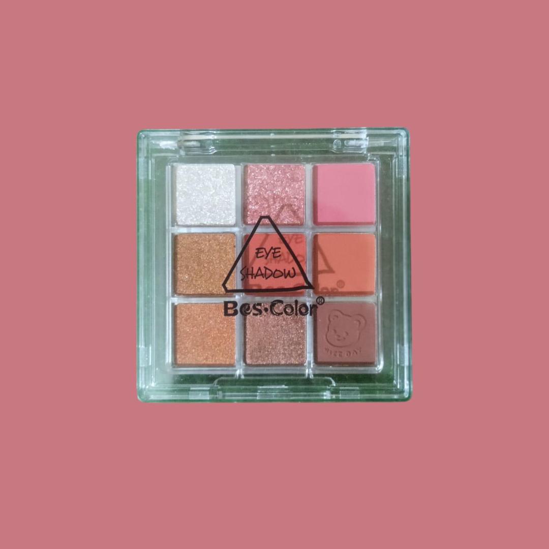 Matte & Glitter Eyeshadow Palette 9 Shades Bear Logo