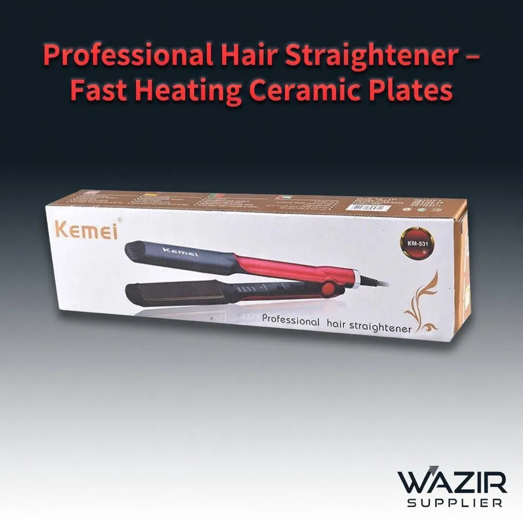 Kemei Ceramic Hair Straightener Red Black Professional