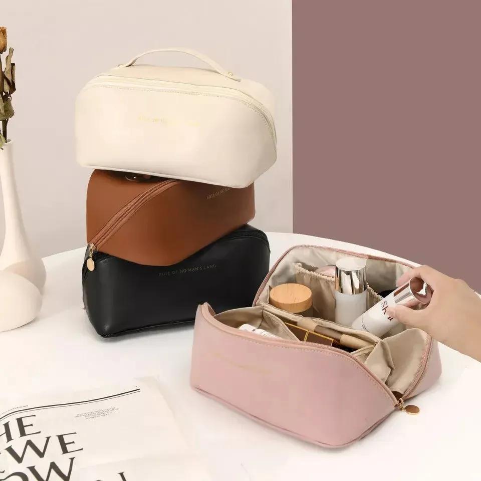 Multicolor Leather Makeup Pouch for Women