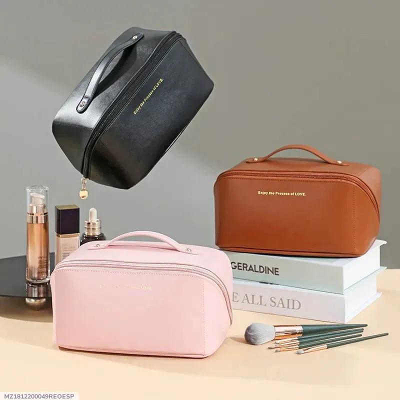 Multicolor Leather Makeup Pouch for Women